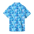 thumbnail image 5 of QHRMKOG Mens Hawaiian Shirts Short Sleeve Relaxed Fit Print Beach Shirt Light Tropical Holiday Button Down Hawaiian Shirt Summer Fashion Tops Blue M, 5 of 6