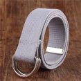 thumbnail image 2 of ZHENHONG Cinch Belt for Women and Men Fashion Waist Belt Narrow Stretch Dress Belt Pants Belt Buckle Canvas Waistband Women's Accessories Belt Gray, 2 of 3