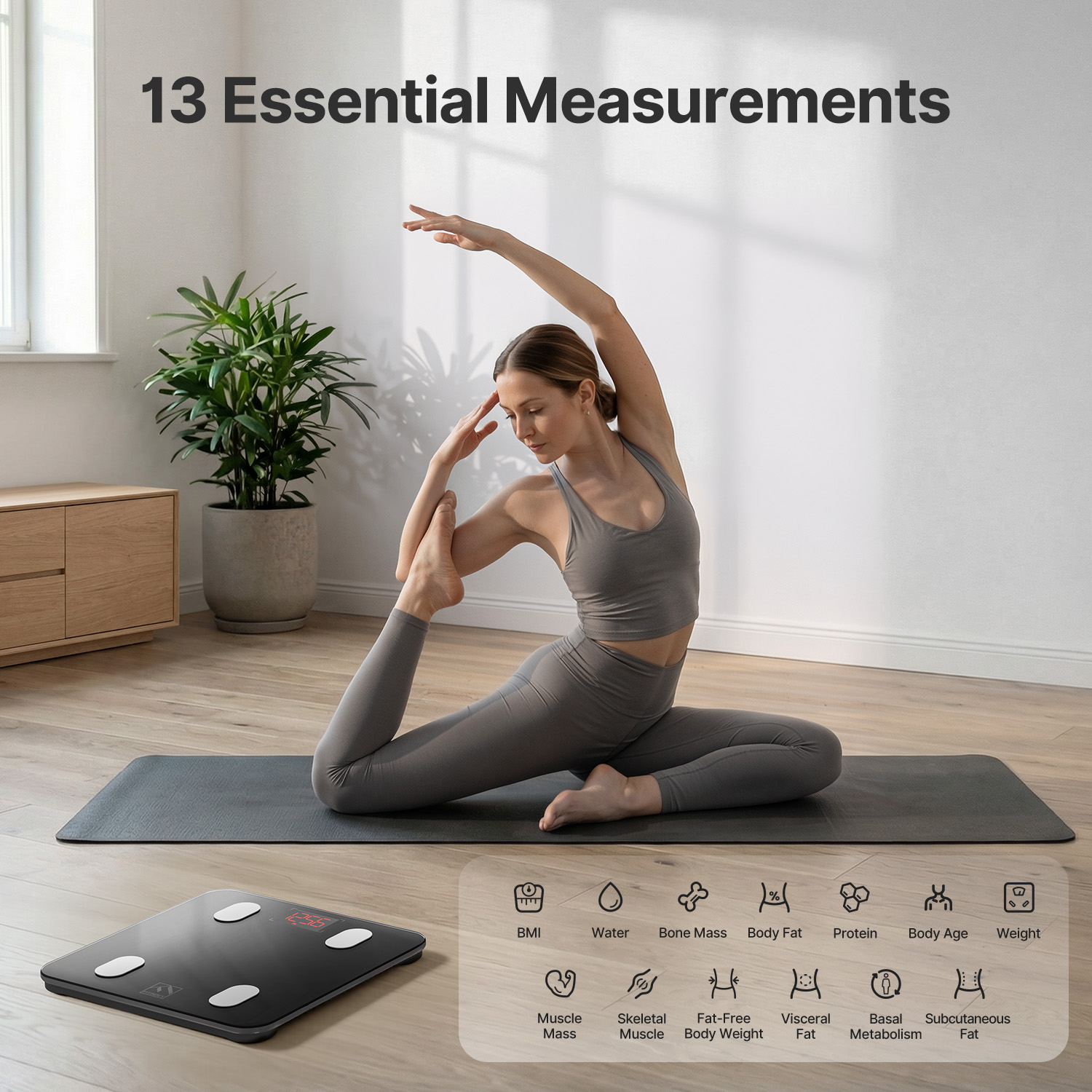 FITINDEX Bluetooth Body Fat Scale Black photo 2