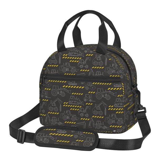 Disketp Retro Excavator Lonchera Térmica para Mujer y Hombre, Bolsa de Almuerzo Reutilizable e Impermeable para Trabajo, Viajes y Picnic