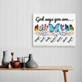 thumbnail image 4 of God Says You Are Wall Art,Inspirational Bible Verses Wall Decor for Women Room,Rustic Flowers God Says You Are Canvas Prints for Bedroom Home Office Decoration Y063, 4 of 6