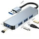 thumbnail image 4 of 2013U 4-en-1 USB Hub Splitter Adaptador USB 3.0 de múltiples puertos con USB3.0 * 1 + USB2.0 * 3 Ext Tomshoo Gris, 4 of 7