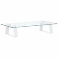 thumbnail image 1 of Soporte para monitor VidaXL blanco con almacenamiento de vidrio templado y metal, 1 of 7