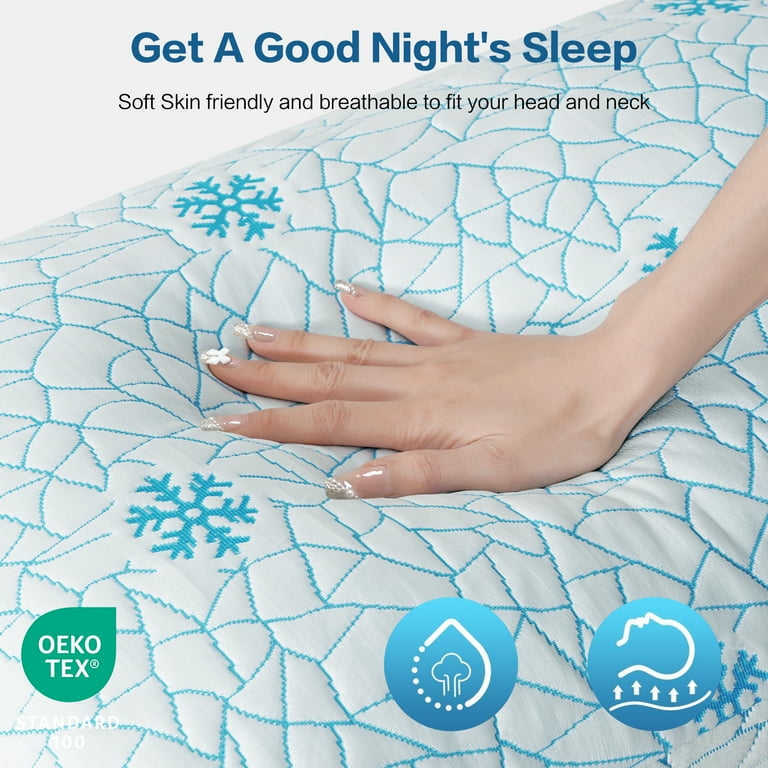 EMONIA Cooling Memory Foam Queen Pillows Set of 2,Adjustable