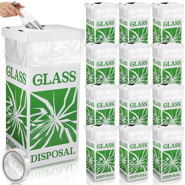 Caja desechable de vidrio Resurhang de 12 litros con 12 bolsas y cinta adhesiva x12