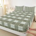 thumbnail image 3 of Homewish Classic Buffalo Plaid Twin Sheet Sets,Checkered Geometric Twin Fitted Sheet,Green Grid Print Flat Sheet For Girls Boys,Super Cozy Room Decor,3-Piece, 3 of 7