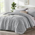 thumbnail image 6 of Flymme King Size Bedding Comforter Set Gray 7 Pieces Bed in a Bag Shabby Chic Bedding Sets Lightweight Soft Microfiber Boho Bed Set for All Season, 6 of 8