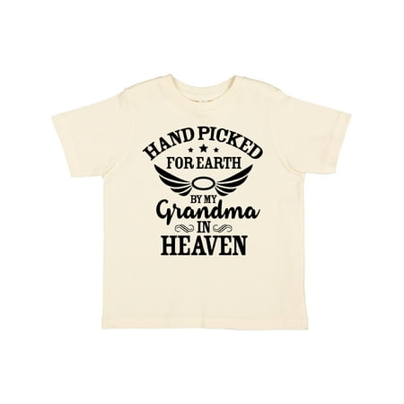 

Inktastic Handpicked for Earth by My Grandma in Heaven Angel Wings Gift Toddler Boy or Toddler Girl T-Shirt