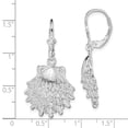 thumbnail image 3 of Finest Gold Sterling Silver Polished Lions Paw Shell Leverback Earrings, 3 of 3