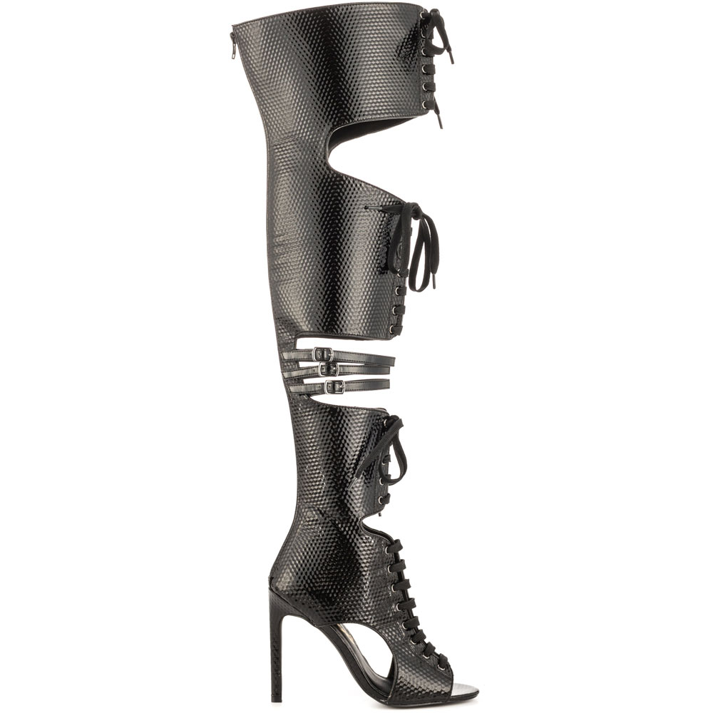 Privileged Privileged Rocker Thigh High Boot Lace Up Gladiator Boots