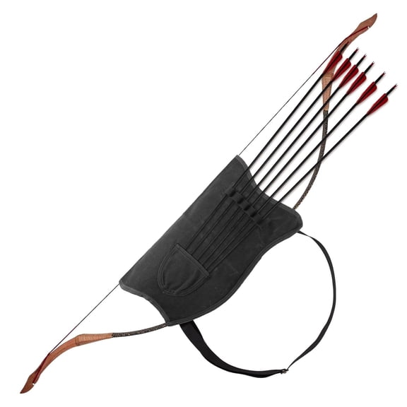 YXMEIGUO Archery Arrow Quiver Holder, Archery Bow Carrier with Arrow Slots, Adjustable Shoulder Strap for Hiking Hunting,Shooting and Cosplay, Black