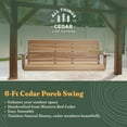 thumbnail image 2 of All Things Cedar PS70 Natural Western Red Cedar 6 Foot Porch Swing, 2 of 6