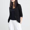 thumbnail image 4 of Petit Complet Veste Courte Haut 2024 Printemps Été Automne Mince Coton Lin Simple Décontracté Complet Ample pour Femmes, 4 of 7