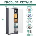 thumbnail image 7 of MIIIKO Metal Storage Cabinet 71" Locking Metal Storage Cabinet with 4 Adjustable Shelves, Black Metal Cabinet with 2 Doors and Lock for Office, Garage, Home, 7 of 7