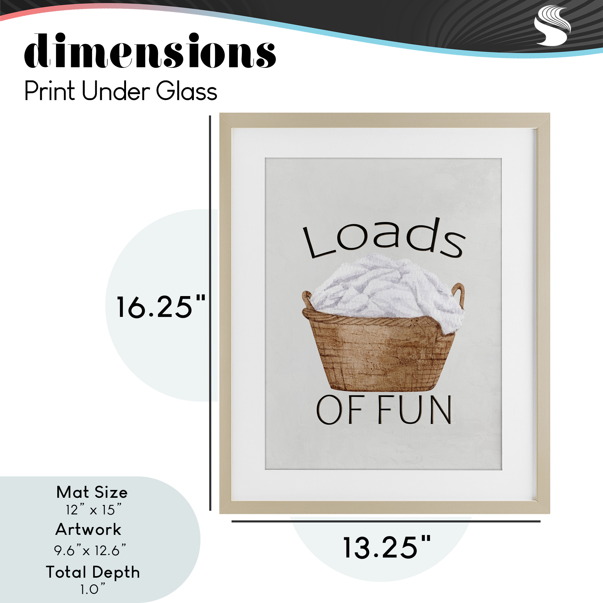 Loads Of Fun Laundry Basket Birch Framed Print Under Glass, design by Kim Allen