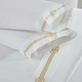 thumbnail image 6 of BNM Gold Embroidered Cotton Bed Sheet Set, Twin, White/Gold, 6 of 8
