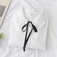 thumbnail image 5 of CAUYDY Collared Shirts for Girls Tween Long Sleeve Button Down Fly Sleeve Blouse, School Uniform Top for Fall Winter Daily Wear Black Sizes 11-12 Years, 5 of 6