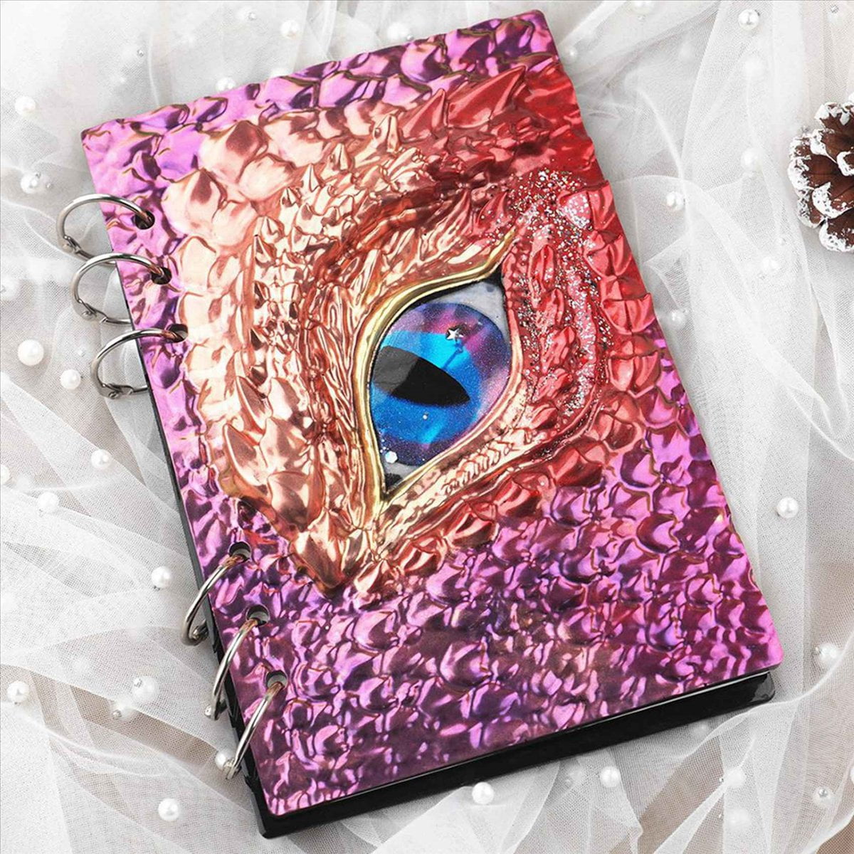 4Pcs DIY Book Cover Crystal Epoxy Resin Mold Dragon Eye Notebook Case Mirror Silicone Mold