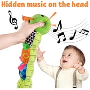 BTEPSGA Baby Toys Musical Caterpillar,Infant Toys Stuffed Animal Toys with Ruler Design and Ring Bell,Baby Teething Toys for Tummy Time Green