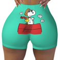 thumbnail image 3 of Pantalones cortos de ciclismo para entrenamiento de voleibol con paisaje de Van Gogh personalizado de Snoopy y Charlie Brown Pantalones cortos de yoga para gimnasio de Peanuts para mujer, 3 of 5