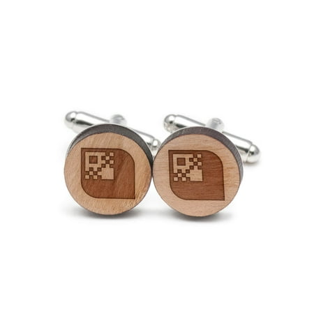 Symbol Cufflinks Cufflinks - Qr Code Symbol Cufflinks, Wood Cufflinks Hand Made in the USA