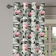 thumbnail image 3 of Ambesonne Tropical Grommet Curtain, Flamingo Exotic Leaves Art, 50"x108", Pink and Sage Green, 3 of 5