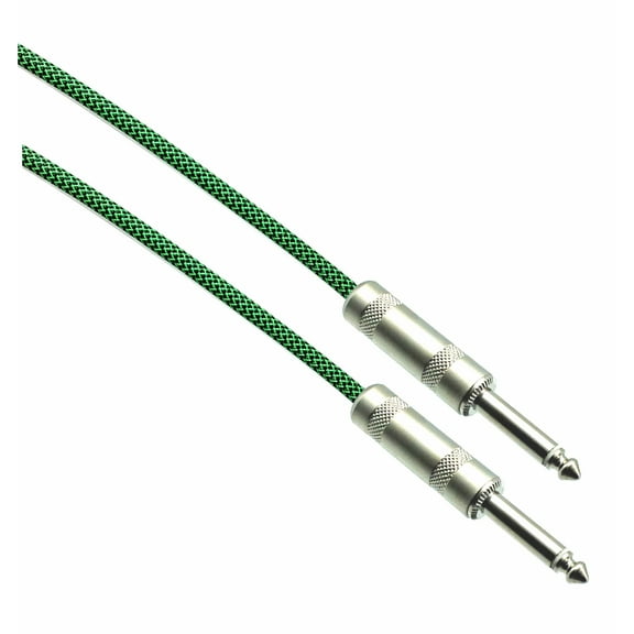 BLACK/NEON GREEN Designer Series Guitar Cables - 1/4" Straight to Straight