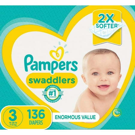 Pampers Swaddlers Diapers Size 3 136 Count (Best Pocket Diapers For Newborns)