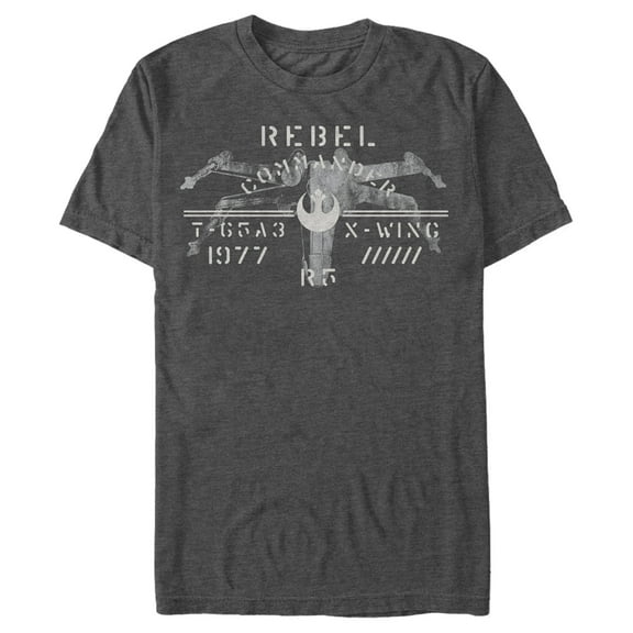 Men's Star Wars Rebel X-Wing Commander T-65A3 Graphic Tee Charcoal Heather Large