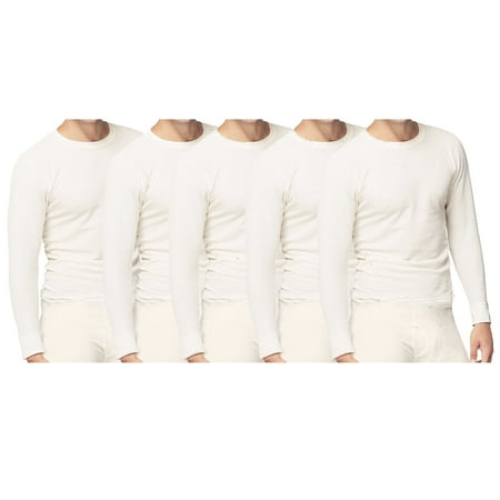 5pk Mens Thermal Shirt Waffle Knit Cotton