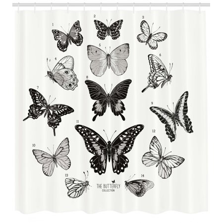 Butterfly Shower Curtain Large Collection Of Hand Drawn