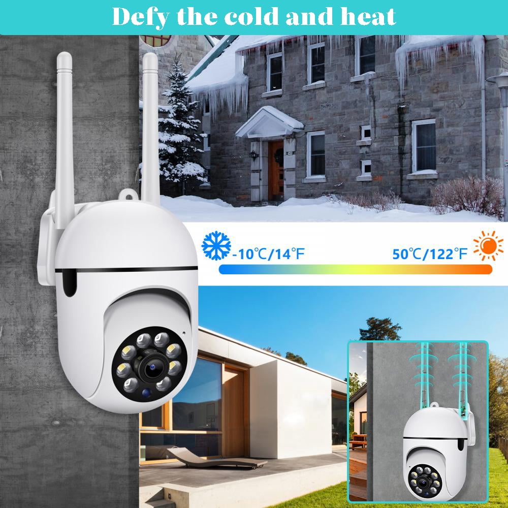 Feoflen Security Camera, 5G HD Wireless Wifi Camera System Home Security Outdoor 1080P Night Vision Cam with SD Slot