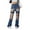 Z1 Dark Blue, variant on Luwomo Jeans for Womens High Waist Stretch with Pearl Embellishments Distressed Details Wide Leg Design Comfortable Long Trousers for Everyday Wear Denim Pants Blue,L