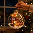 thumbnail image 3 of Christmas Light Up Crystal Clear Ornament Balls - Magic Winter World Scene, 3.15" Xmas Tree Hanging Decor with Warm Light, Reusable Sturdy Decor for Xmas Tree Home Mantel Window Festive Party, 3 of 6