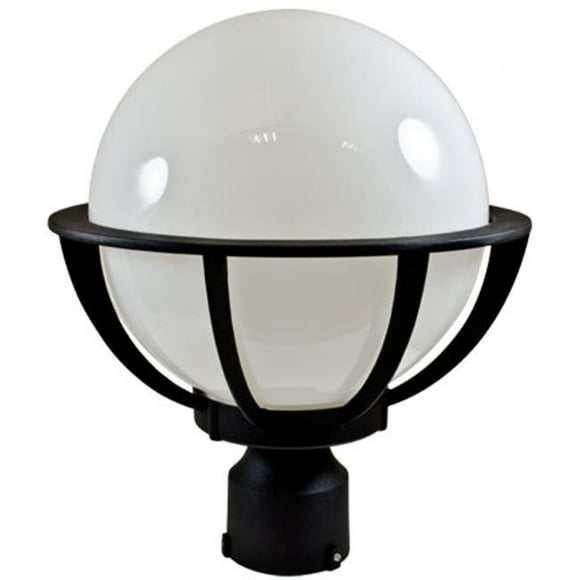 Dabmar Lighting GM260-B 10 in. 120 V Cast Aluminum 60 watts Incandenscent Type Globe Post Top Fixture, Black