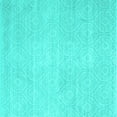 thumbnail image 1 of Ahgly Company Indoor Square Abstract Turquoise Blue Contemporary Area Rugs, 5' Square, 1 of 4