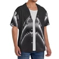 thumbnail image 2 of Fotbe Black And White Shark Camisa Estampada de Manga Corta para Hombre, Casual de Verano, Estilo Playero, Sin Arrugas-XX-Large, 2 of 5