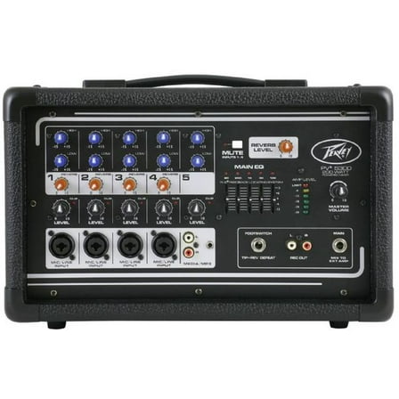 All-in-one powered mixer providing up to four combination XLR & 1/4-in inputs using premium mic preamps & 200 watts of peak power