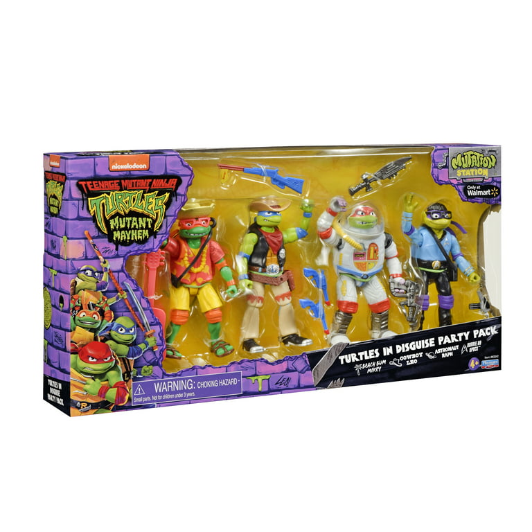 Teenage Mutant Ninja Turtles: Playmates Toys - Paquete de 4 figuras básicas  de tortuga Mutant Mayhem