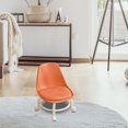 thumbnail image 1 of Taburete con ruedas bajo Taburete corto con respaldo Silla giratoria de 360  degree Taburete con ruedas pequeño Asiento de cuero PU resistente al desgaste Naranja BLESIY Asiento rodante bajo, 1 of 8