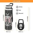 thumbnail image 3 of 1000ML Transparent Sports Water Bottle with Handle & Straw Portable Water Bottle for Outdoor Camping Gym Butterfly by Moon and Flowers, 3 of 7