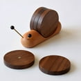thumbnail image 3 of Wooden Coasters, Decorative Wood Drink Coaster 5pcs Round Coasters Cute Snail Shape Practical With  For Home, 3 of 8