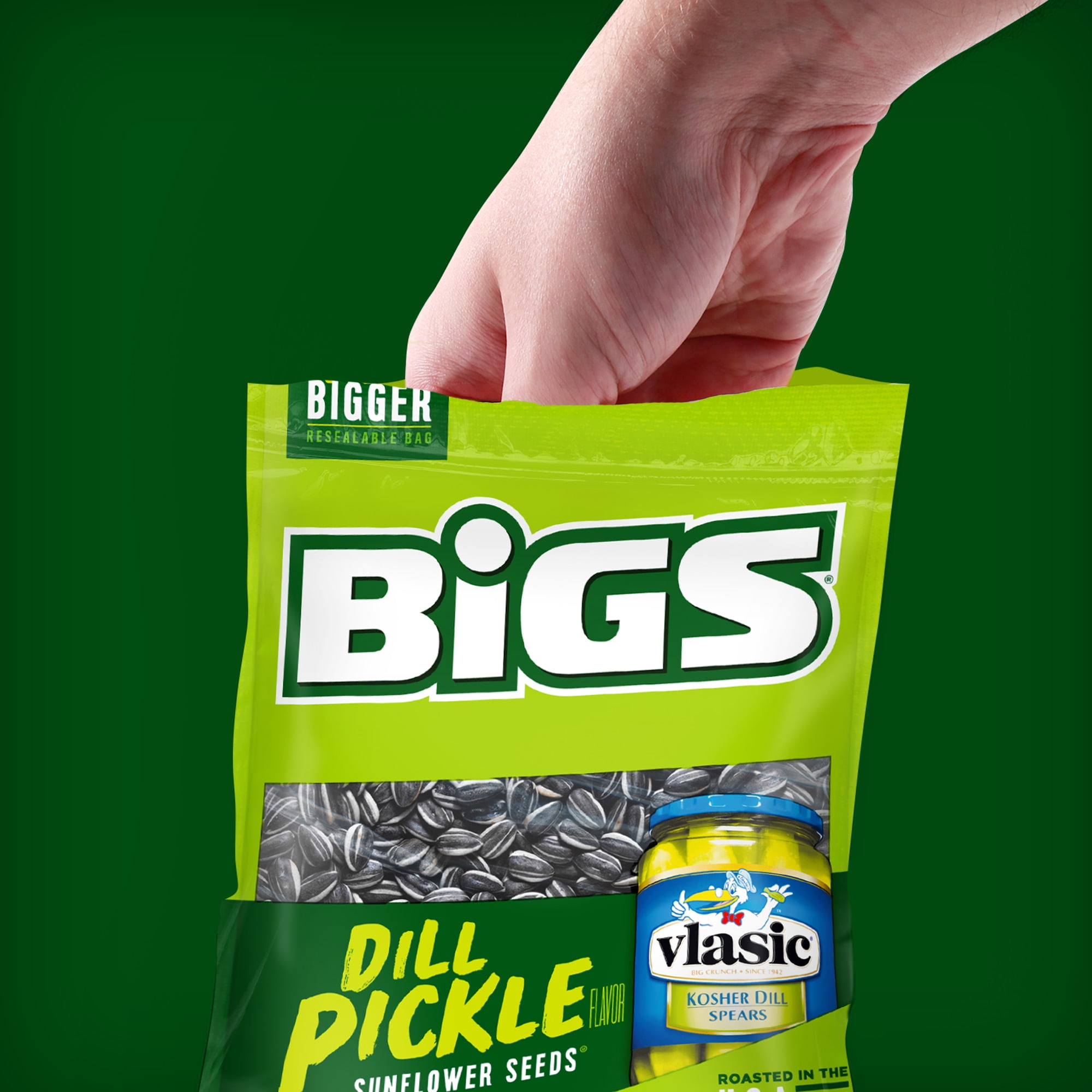 BIGS Vlasic Dill Pickle Sunflower Seeds, 5.35-Ounce Bags (Pack of 6)
