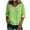 Green, variant on Women's Cotton Linen Blouse Lace Trim V Neck Half Sleeve Casual Lightweight Top,L,Green