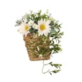 thumbnail image 4 of Cesta de flores Corona Colgador de puerta Cesta Corona Flor artificial Hermosa corona de primavera Corona de granja para ventana de pared Decoración Blanco perfecl Guirnalda de puerta, 4 of 8