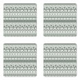 thumbnail image 1 of Tribal Coaster Set of 4, Pattern with Primitive Geometric Forms Triangles Background, Square Hardboard Gloss Coasters, Standard Size, Hunter Green White, by Ambesonne, 1 of 2