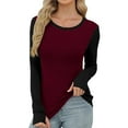 thumbnail image 2 of Maplenight Long Sleeve Thermal Shirt for Women Slim Fit Basic Tops Casual Crewneck Knit Ribbed T Shirts with Thumb Holes, 2 of 6