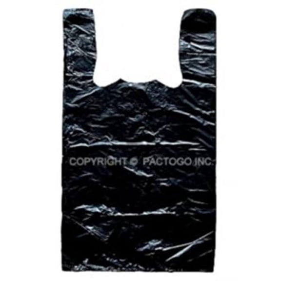 Capital Plastics Small Black Plastic Hdpe T-Shirt Grocery Shopping Bags 8" x 4" x 16" 1000/Cs (Pack of 1000)