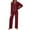 Red, variant on YOIAVAIOY Womens Pajama Sets 2 Piece Ribbed Knit Lounge Set Button Down Shirts and Wide Leg Pants Matching Sets Soft Knitted Pjs Sleepwear Set Red M