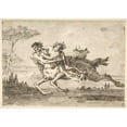 thumbnail image 2 of Giovanni Domenico Tiepolo 24x18 Gold Ornate Framed and Double Matted Museum Art Print Titled - Centaur Abducting a Satyress (1727-1804), 2 of 4